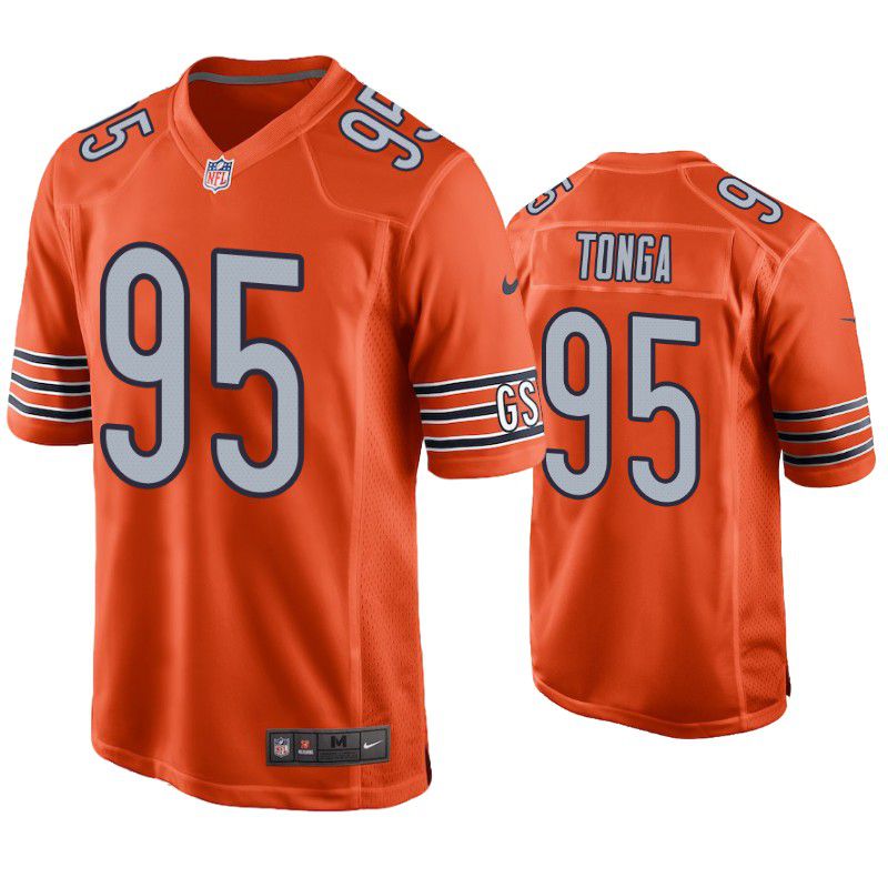 Men Chicago Bears #95 Khyiris Tonga Nike Orange Game NFL Jersey->chicago bears->NFL Jersey